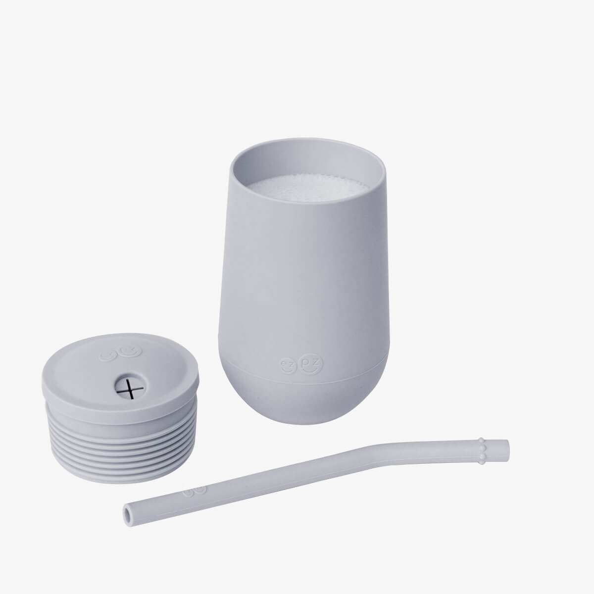 ezpz Happy Cup Straw System Trinkbecher Pewter Silikon