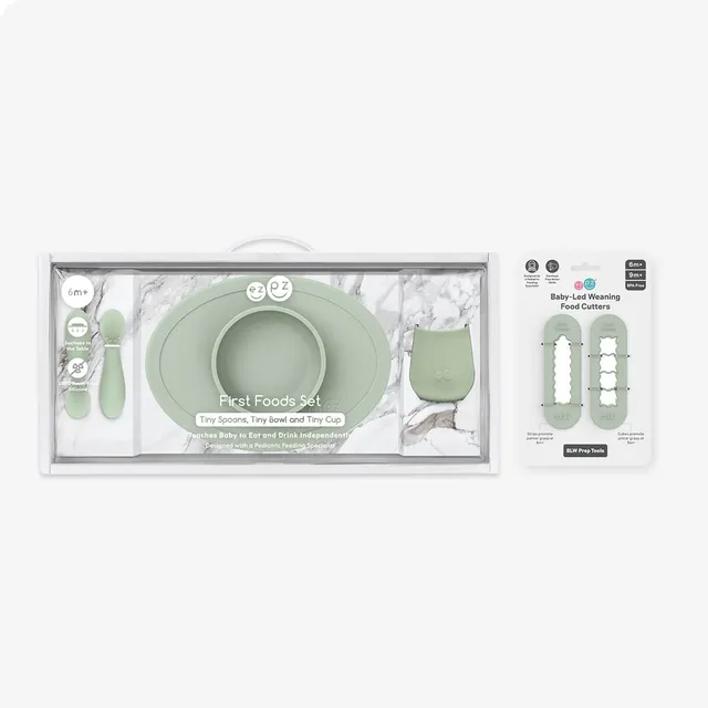 ezpz First Foods Set + BLW Cutters Bundle Sage