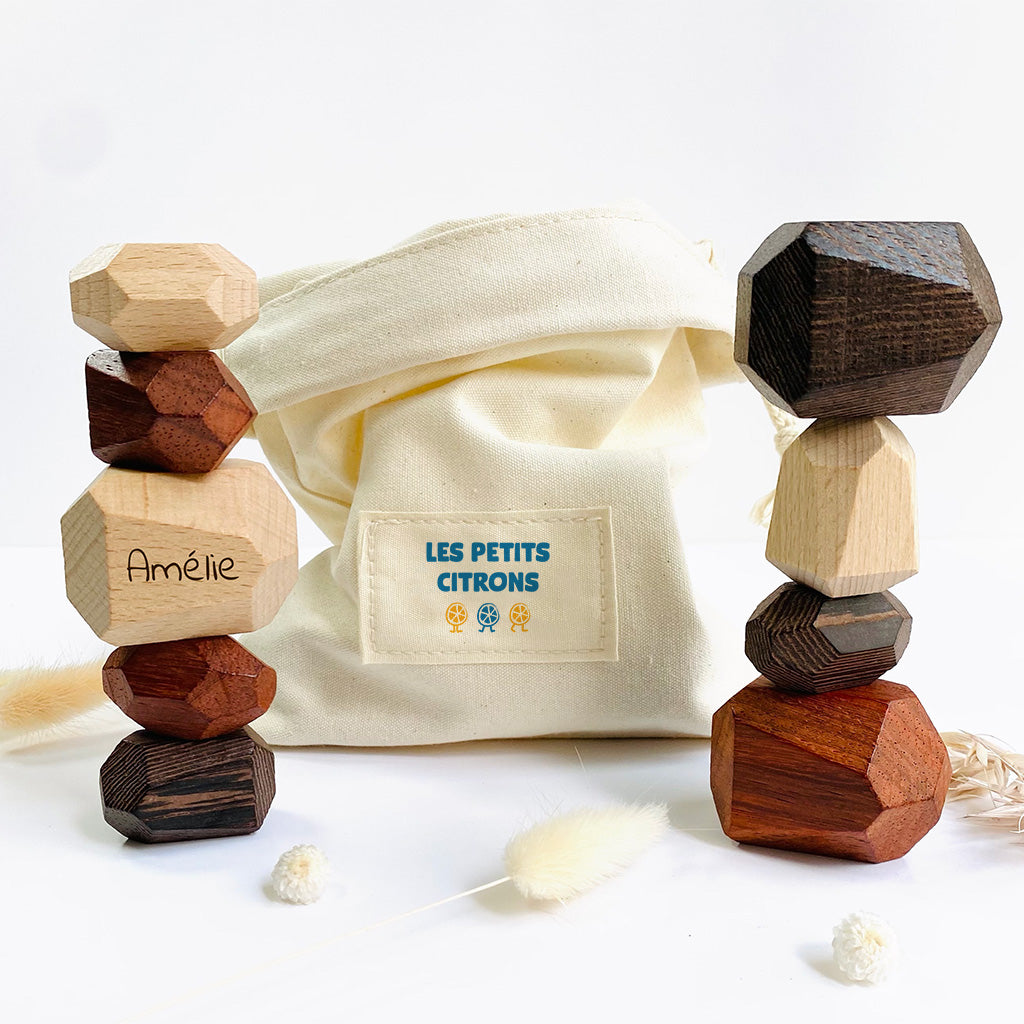 Les Petits Citrons Le Jeu Vladimir Stapelspiel Holz 9-tlg mit Gravur