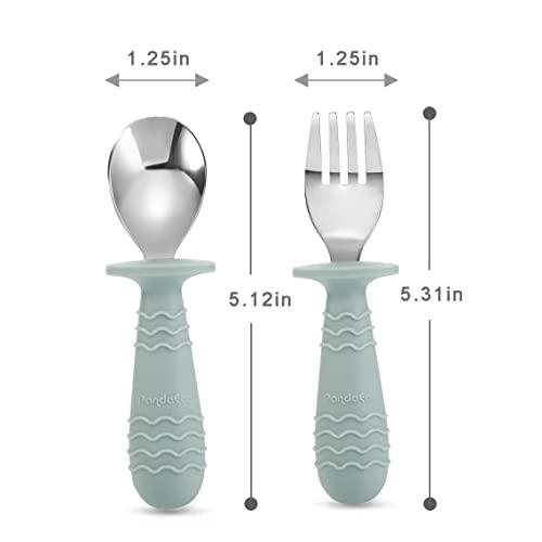 PandaEar Utensils Kinderbesteck 4-tlg Edelstahl Grün