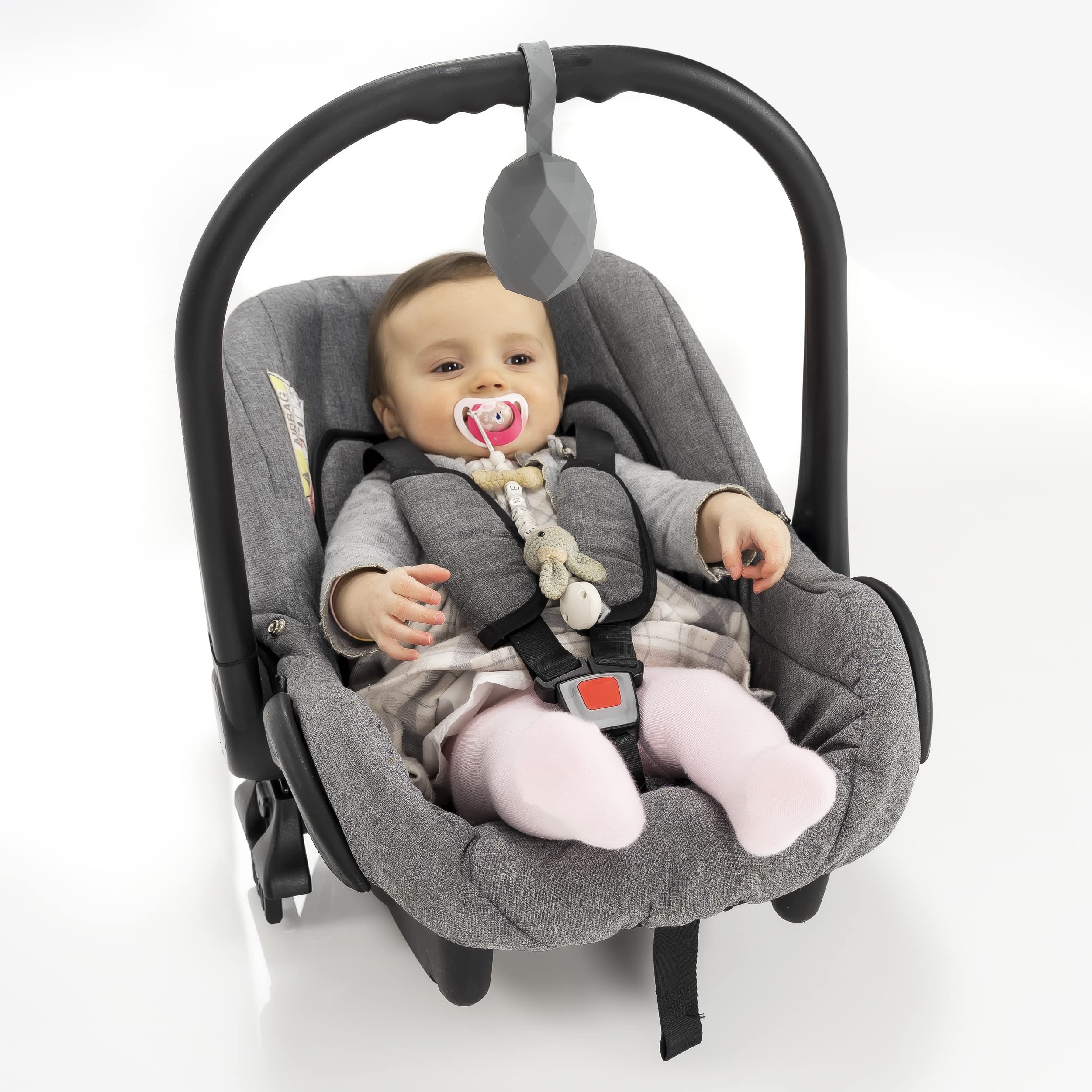 MiaMia Schnullerbox Set Silikon Grau 2er BPA-frei