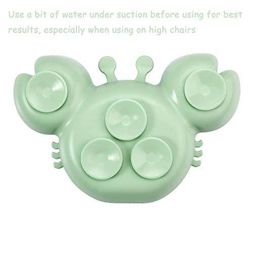 PandaEar Feeding Set Teller Löffel Silikon Blau/Grün Saugnapf