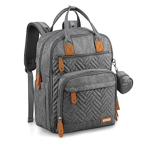 PandaEar Wickelrucksack Grau Oxford wasserdicht groß