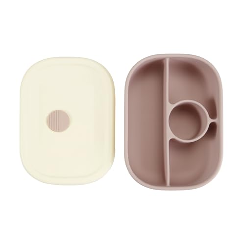 PandaEar Bento Brotdose Silikon Pink 4 Fächer Auslaufsicher