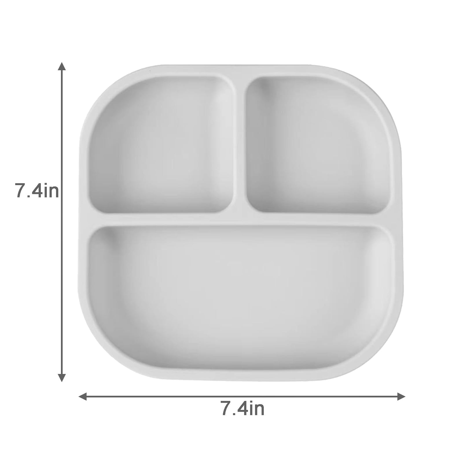 PandaEar Plates Saugteller Baby 3er Silikon mit Löffel Creme