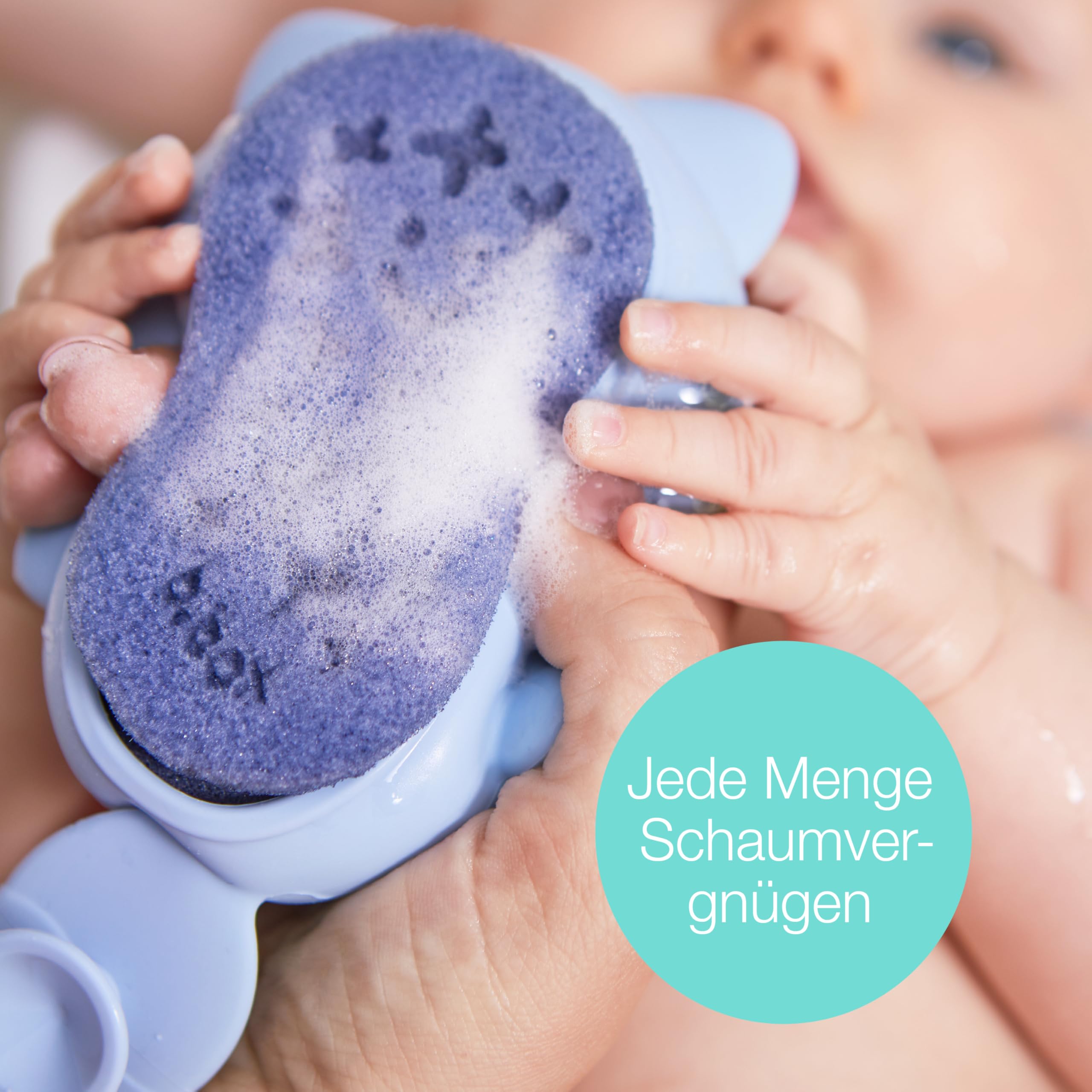 b.box Baby Badebürste Silikon mit Schwamm und Saugnapf