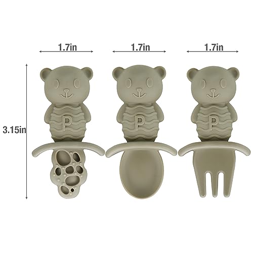 PandaEar Utensils Löffel Gabel Set 6tlg Silikon Erdtöne