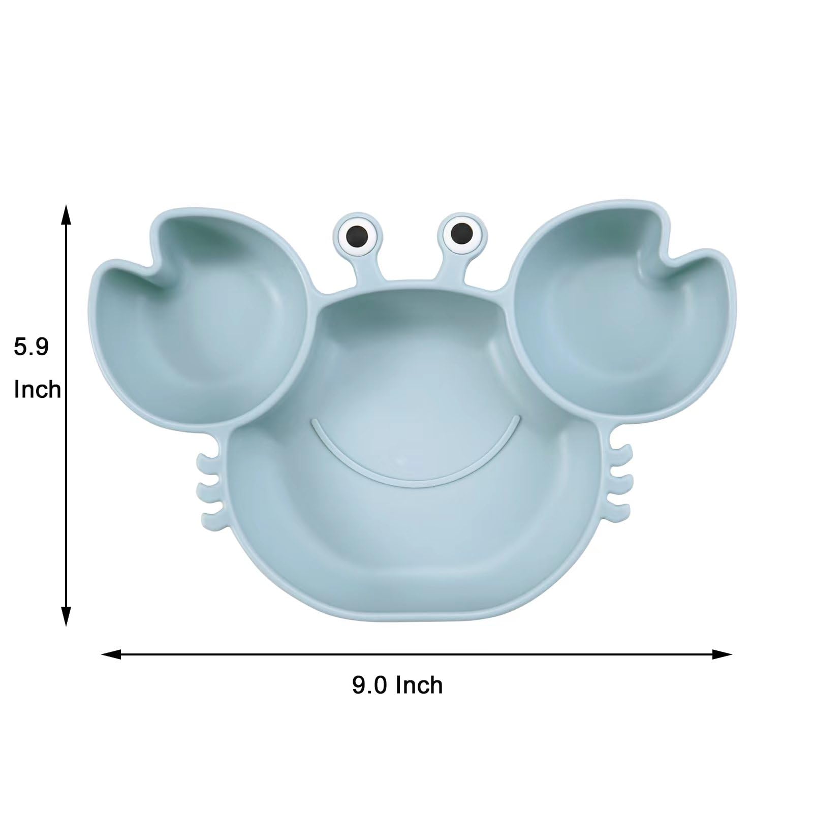 PandaEar Feeding Set Saugteller Krabbe Silikon Blau Pink Löffel