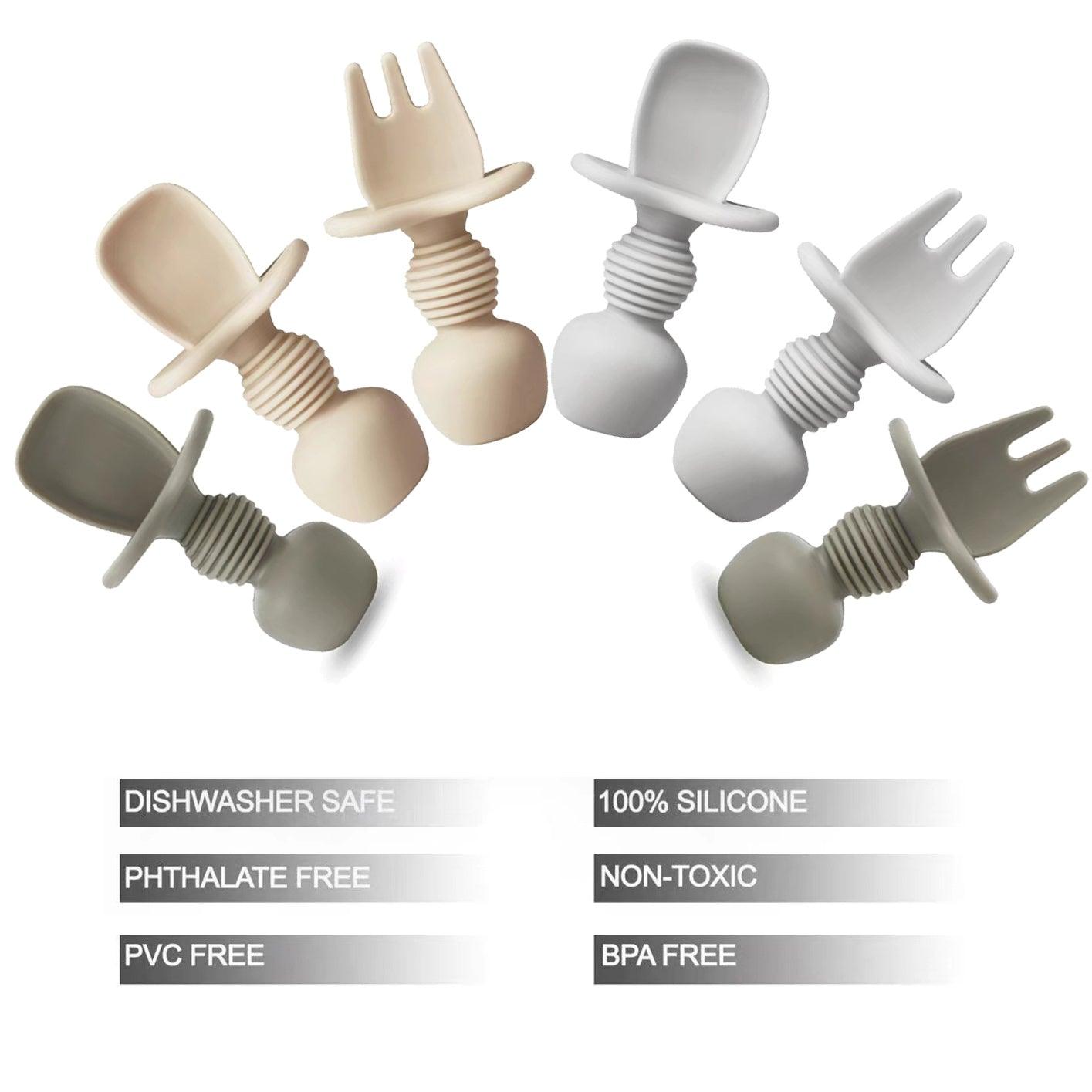 PandaEar Utensils BLW Löffel Gabel Silikon 6er-Set